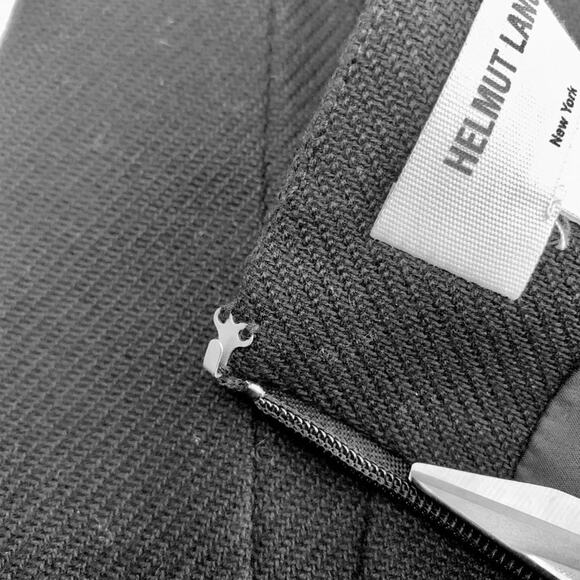 HELMUT LANG black cotton twill pencil skirt size 6 - Picture 3 of 8